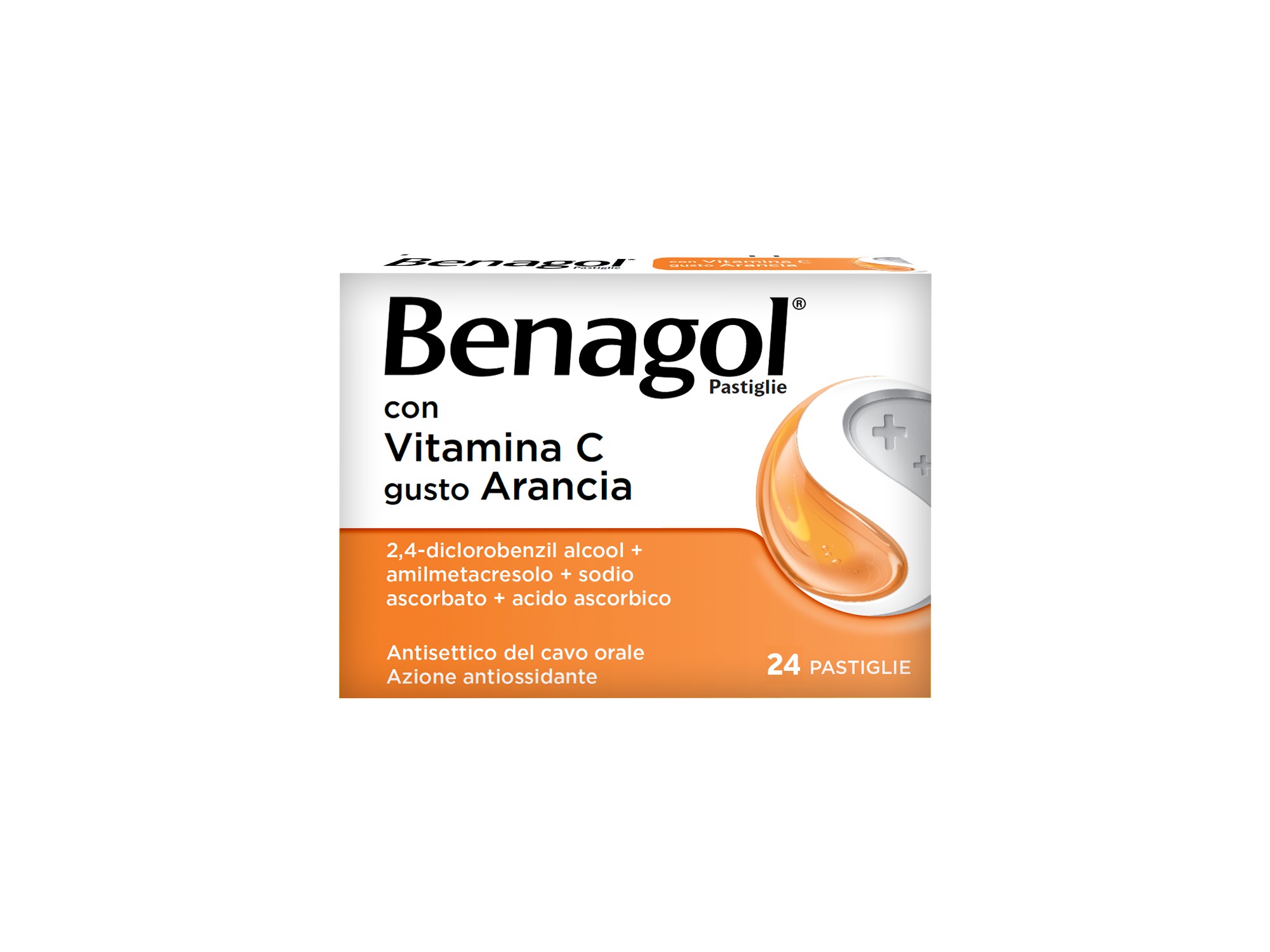 Benagol Pastiglie Vitamina C Antisettico per Cavo Orale Gusto Arancia 24 Pastiglie