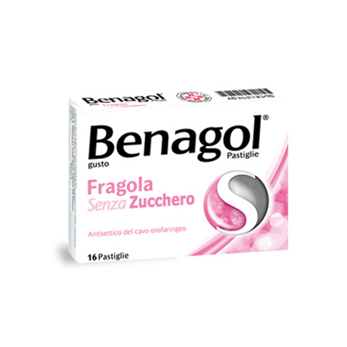 Benagol Pastiglie Fragola Senza Zucchero Antisettico per Cavo Orale 24 Pastiglie