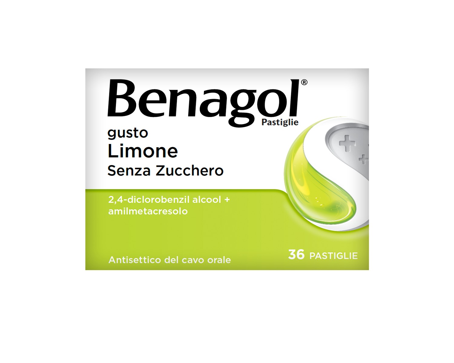 Benagol Pastiglie Limone Senza Zucchero Antisettico Cavo Orale 36 Pastiglie