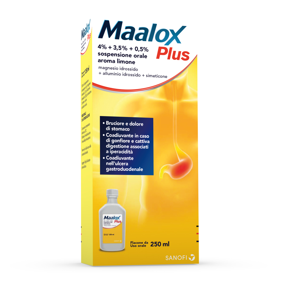 Maalox Plus Sospensione Orale Antiacido Aroma Limone 250 ml