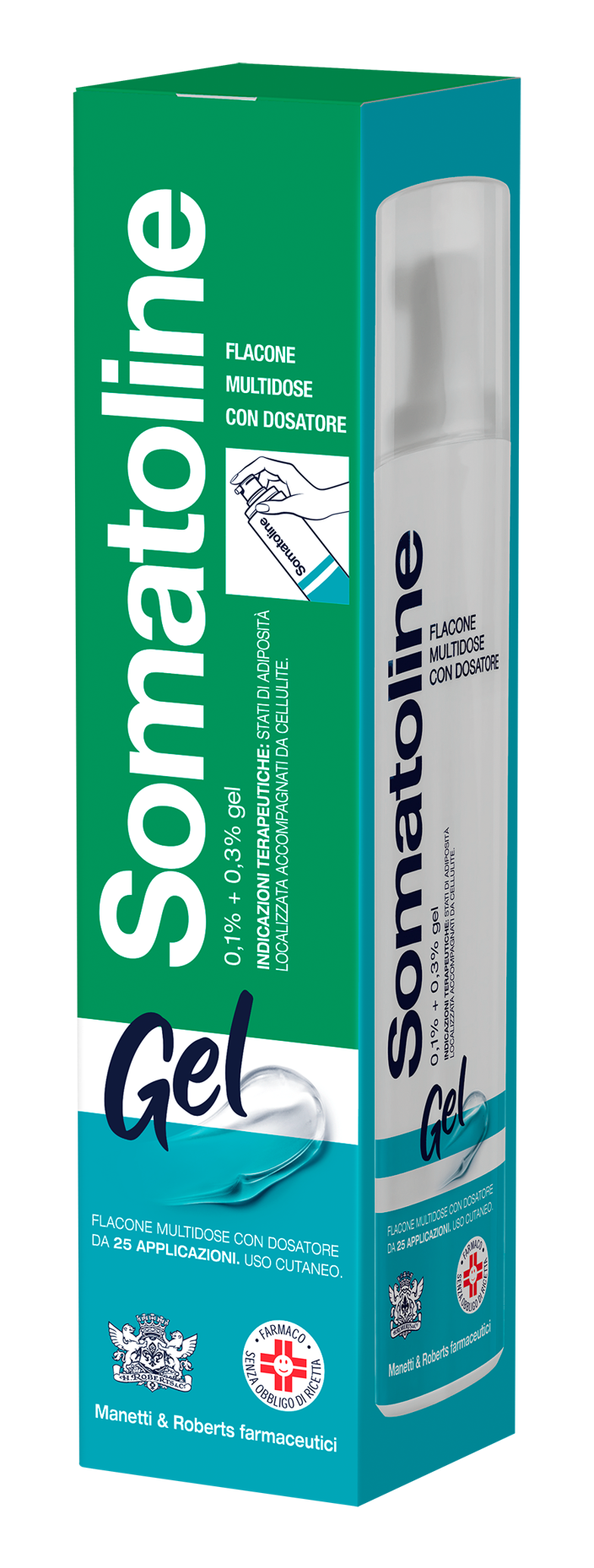 Somatoline Gel 0,1% + 0,3% Anticellulite Flacone Multidose con Dosatore 250 ml
