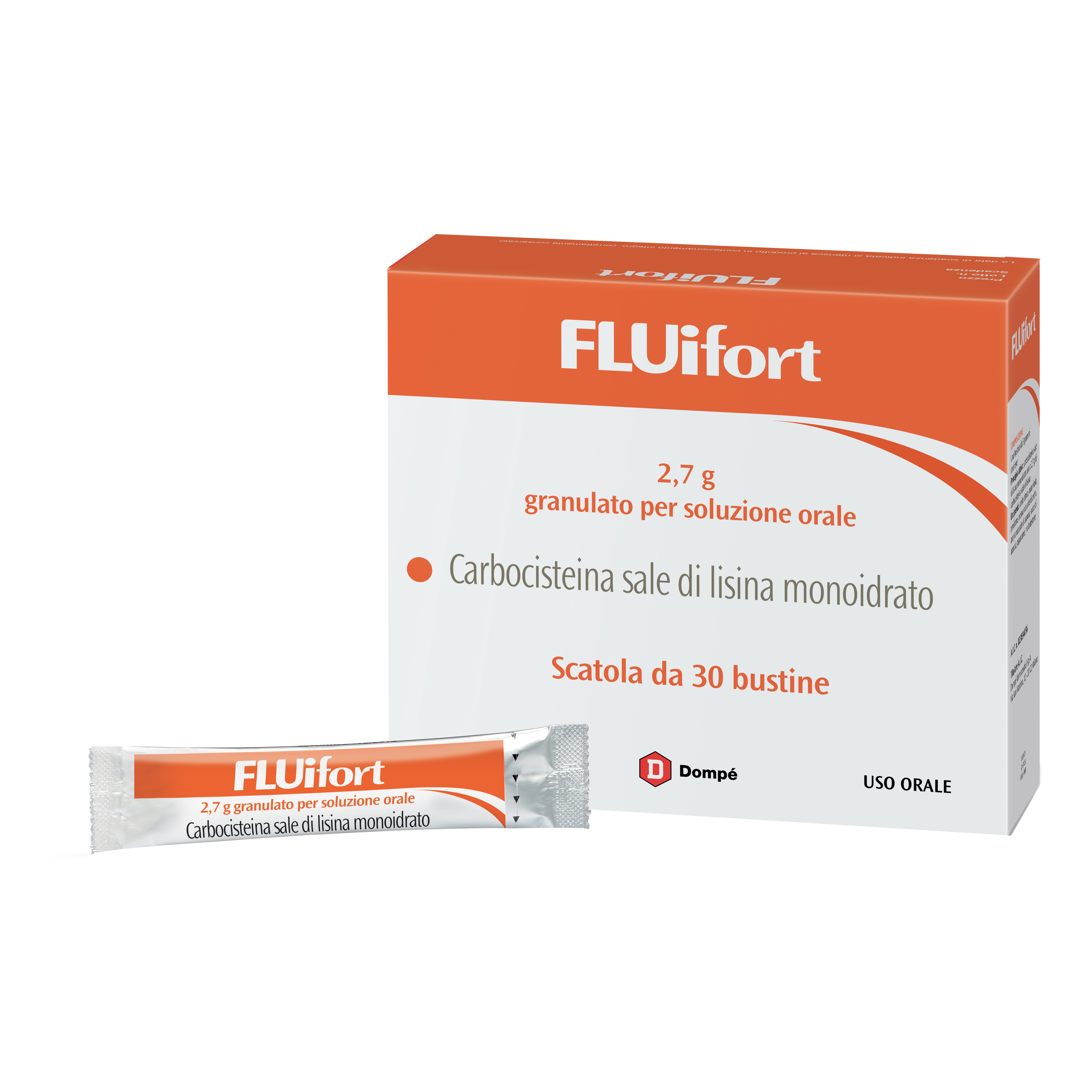 Fluifort 2,7 g granulato per soluzione orale carbocisteina sale di lisina monoidrato