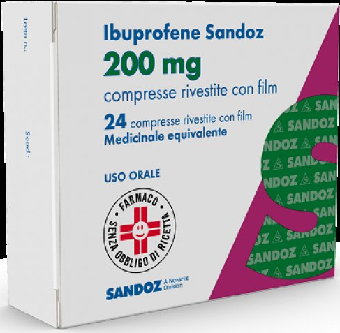 Ibuprofene Sandoz 200 mg Antidolorifico 24 Compresse Rivestite
