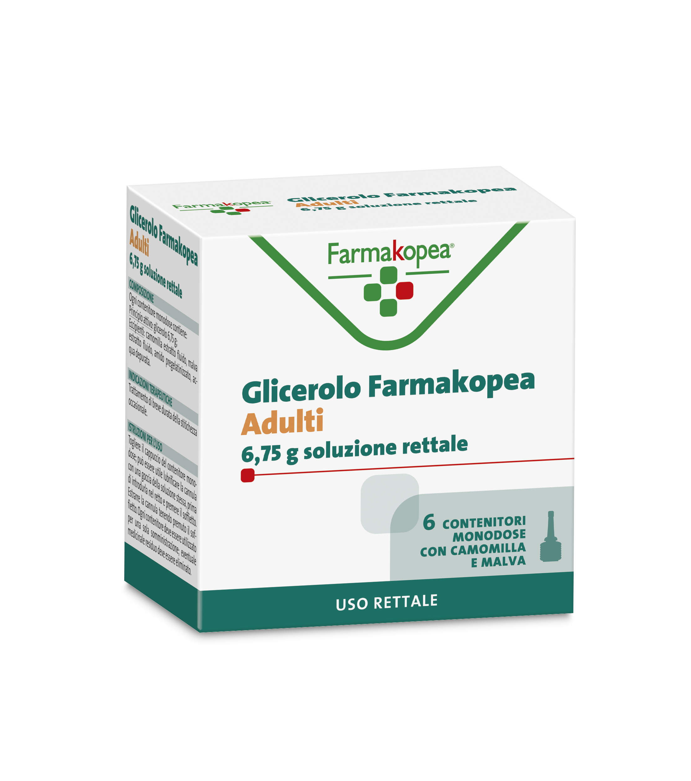 Glicerolo farmak adulti 6,75 g soluzione rettale 6 contenitori monodose con camomilla e malva