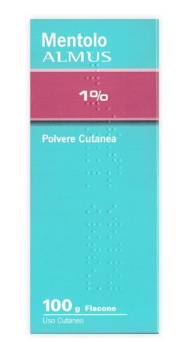 Mentolo almus 1% polvere cutanea