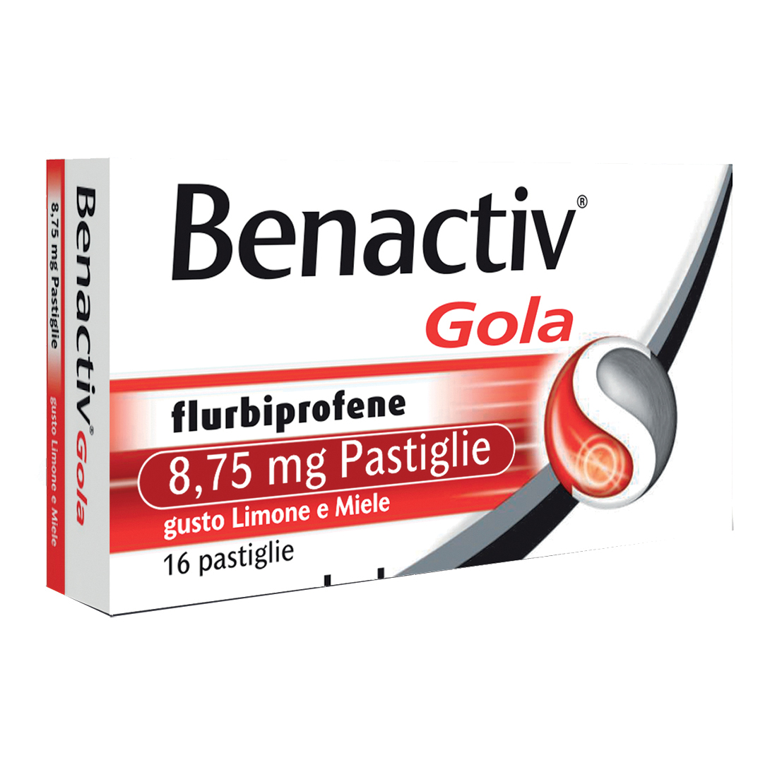 Benactiv Gola Pastiglie Limone e Miele Flurbiprofene 16 Pastiglie
