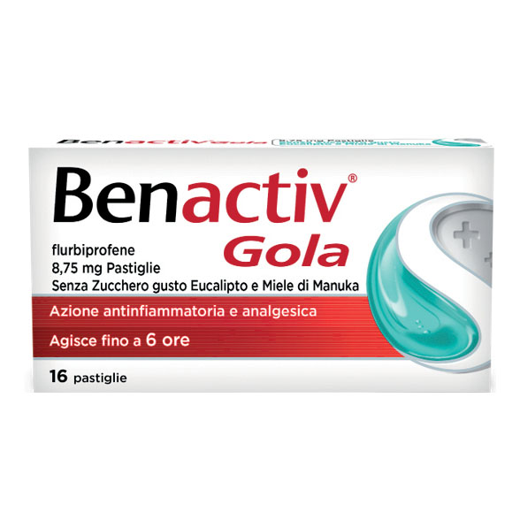 8,75 mg pastiglie senza zucchero gusto eucalipto e miele di manuka 16 pastiglie in blister pvc/pvdc/al