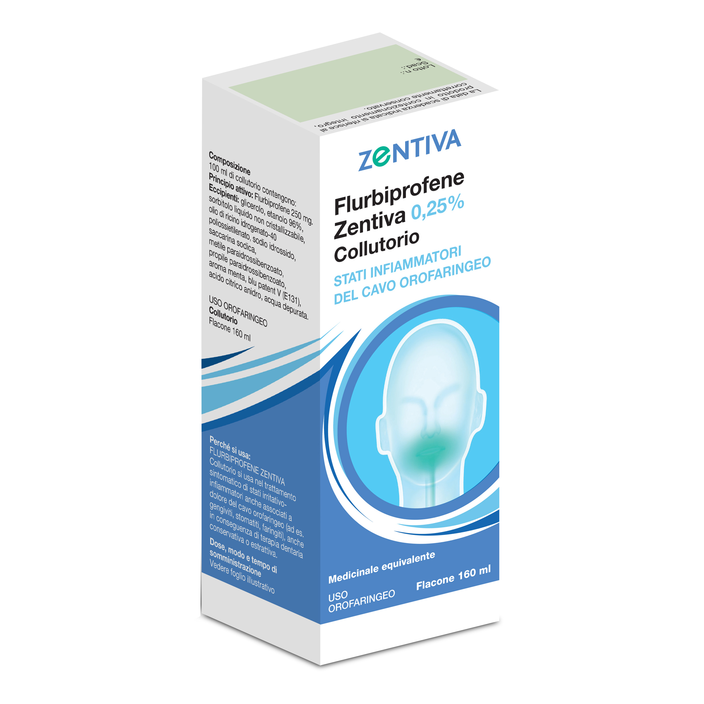 Flurbiprofene Zentiva 0,25 % Collutorio 160 ml