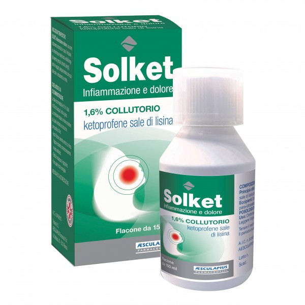 Solket infiammazione e dolore 1,6% collutorio.