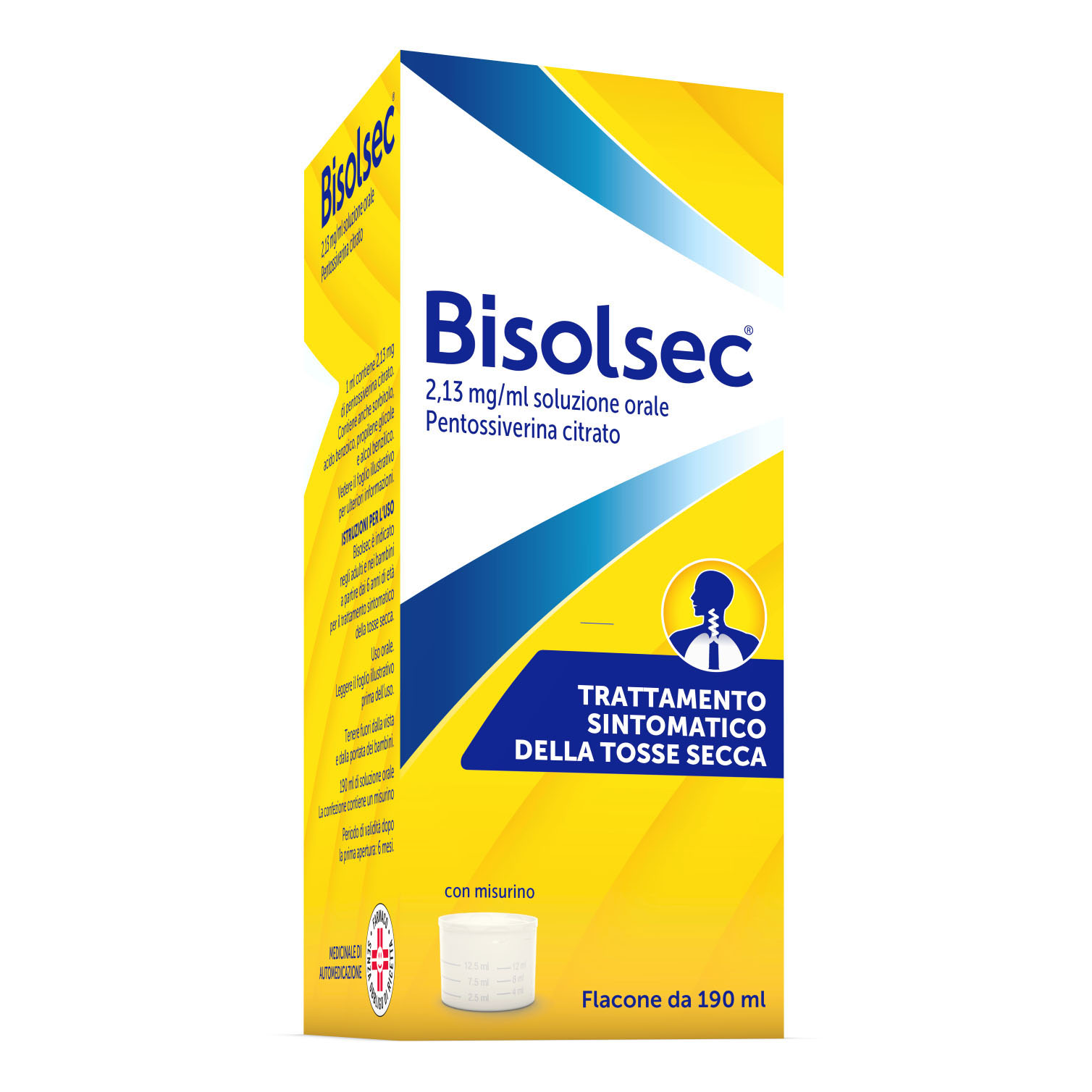 Bisolsec Sciroppo Per Tosse Secca Azione Rapida Adulti e Bambini 6+ 190 ml