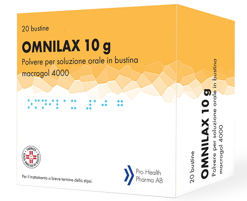 Omnilax 10 g polvere per soluzione orale in bustina macrogol 4000 medicinale equivalente