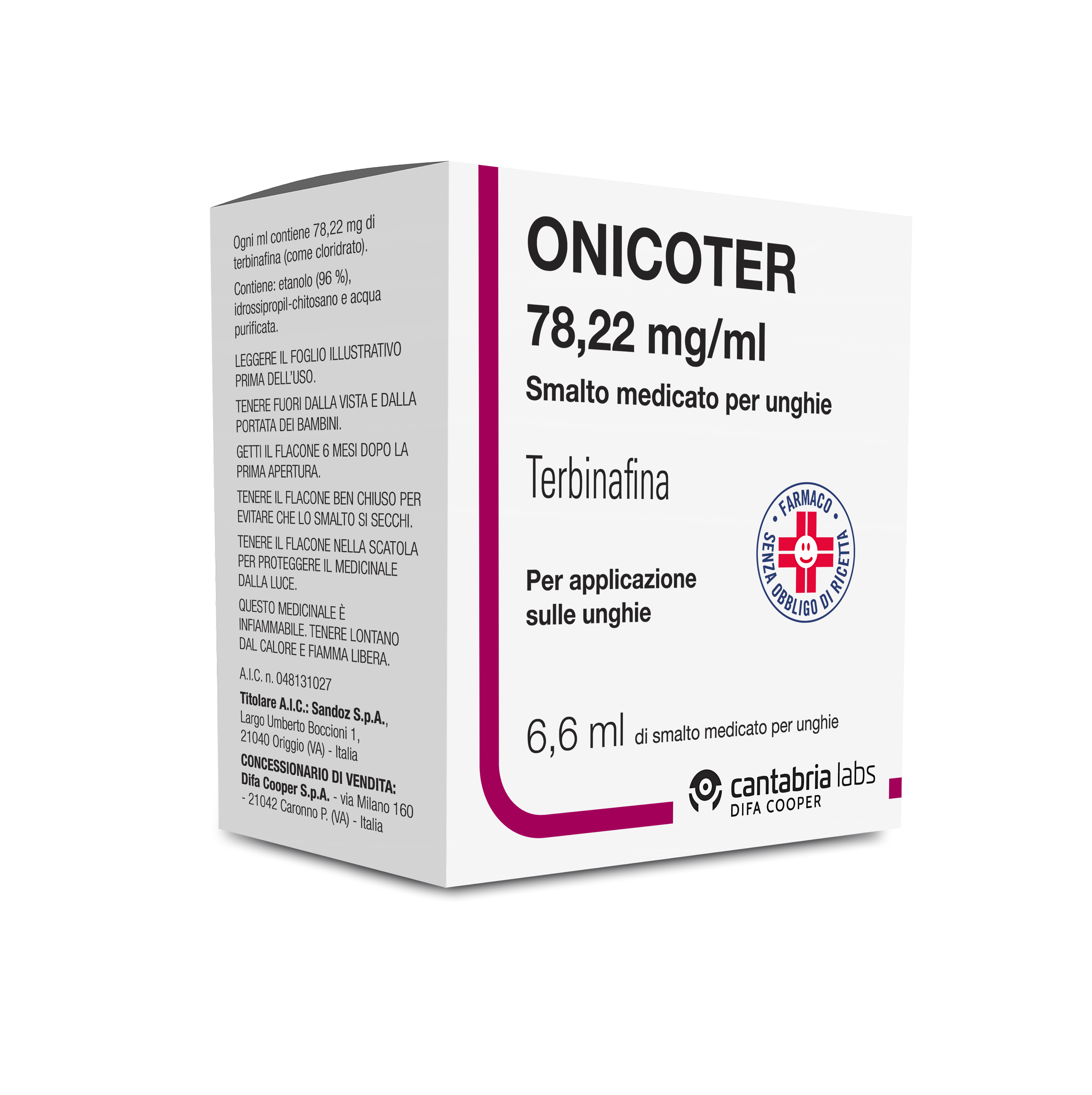 Onicoter 78,22 mg/ml smalto medicato per unghie