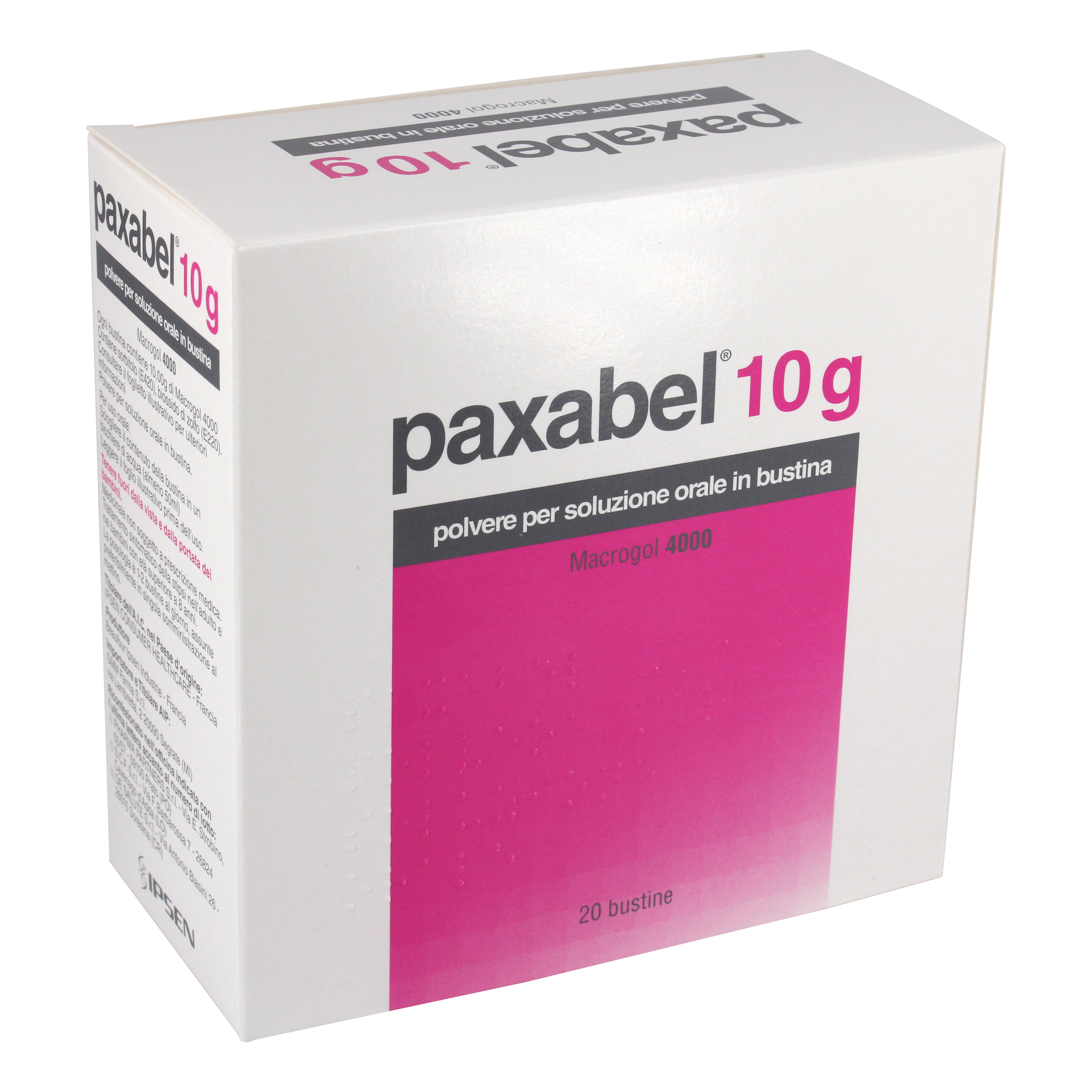 Paxabel 10g, polvere per sospensione orale in bustina macrogol 4000