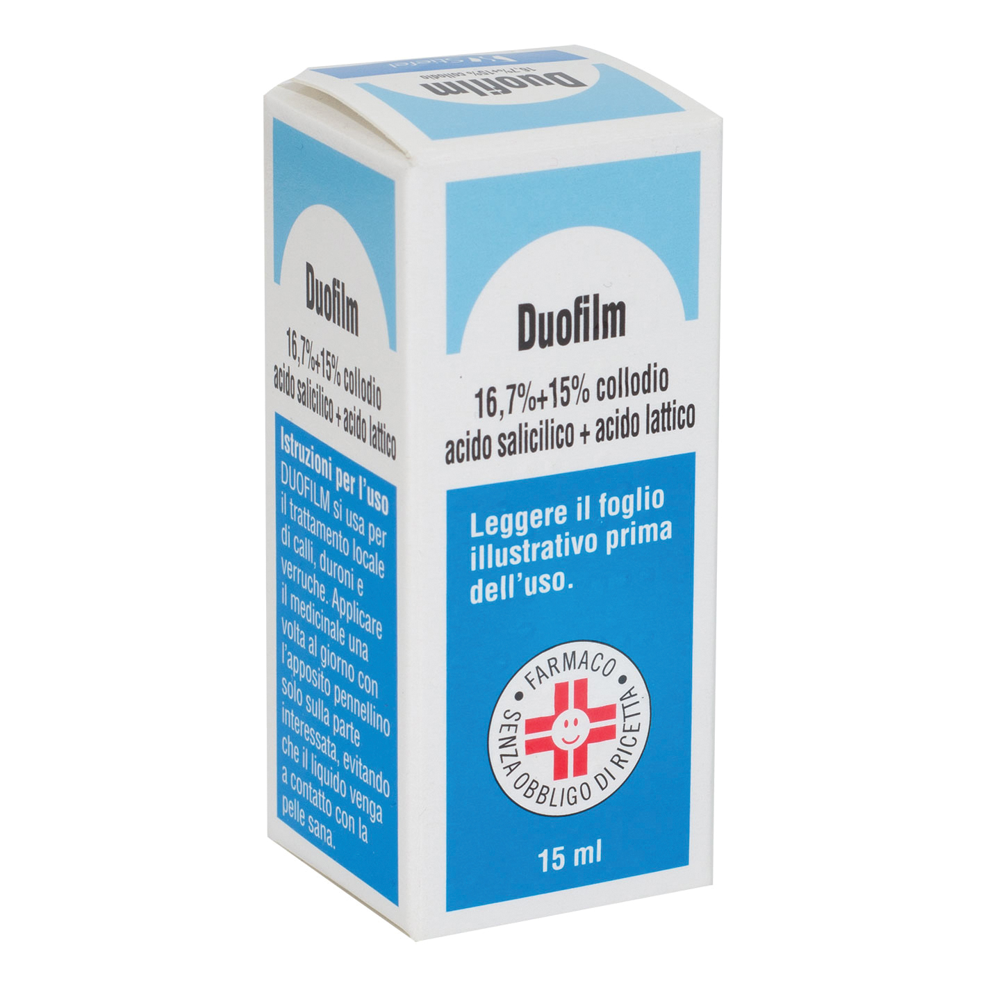 Duorilm 16,7% + 15% collodio acido salicilico + acido lattico