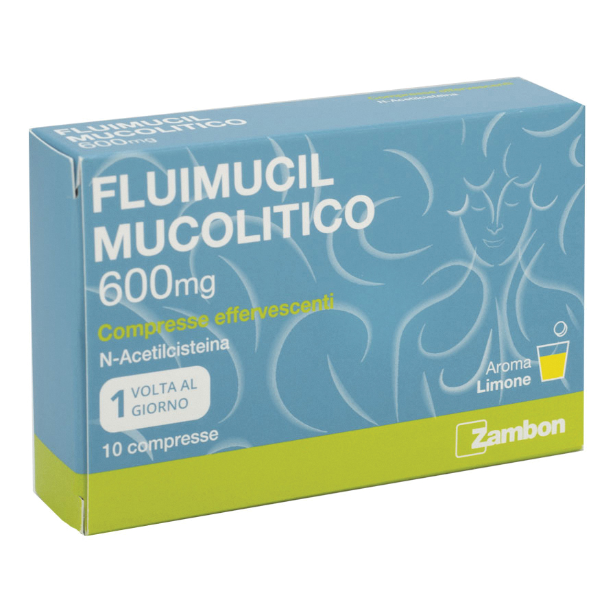 Fluimucil mucolitico 600mg compresse effervescenti n-acetilcisteina