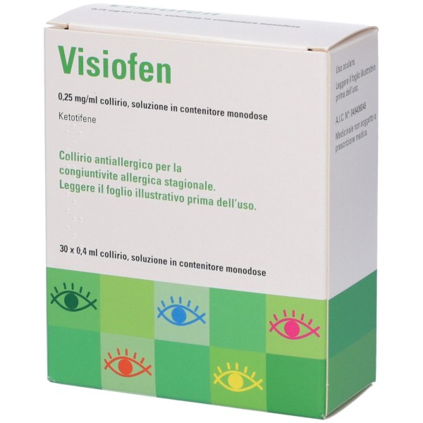 Visiofen 0,25 mg/ml collirio, soluzione in contenitore monodose ketotifene
