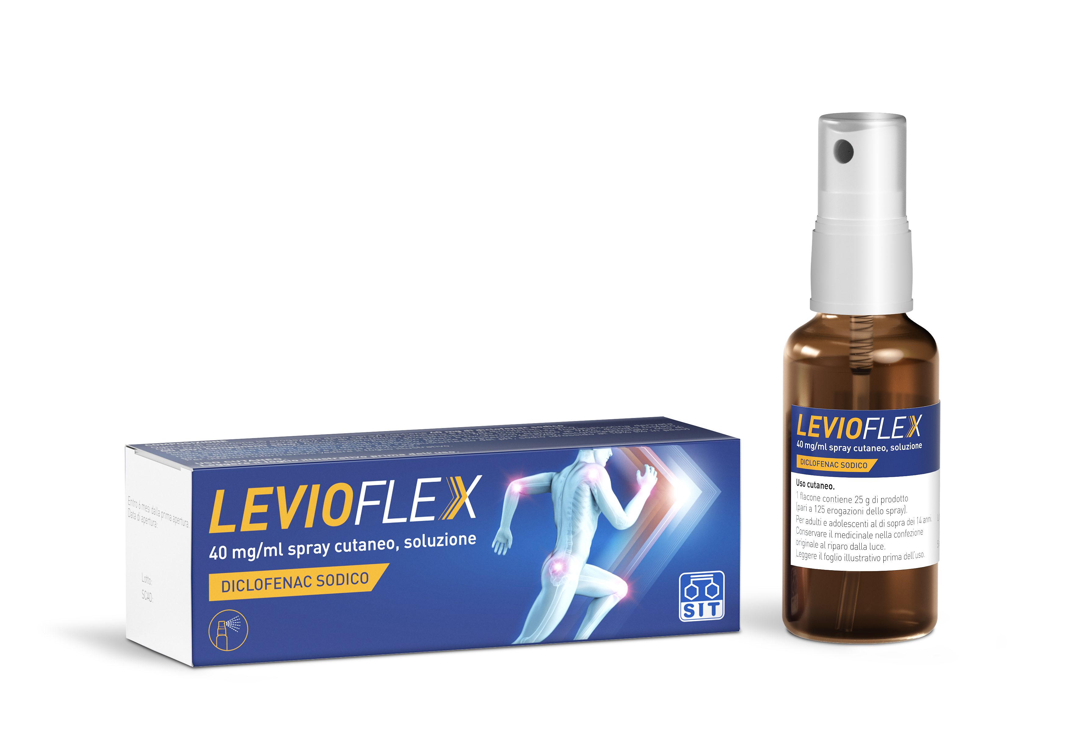 Levioflex 40 mg/ml spray cutaneo, soluzione diclofenac sodico
