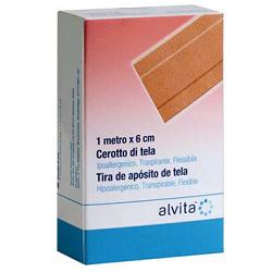 Cerotto In Striscia Di Tela Alvita 10 X 6 Cm 10 Pezzi