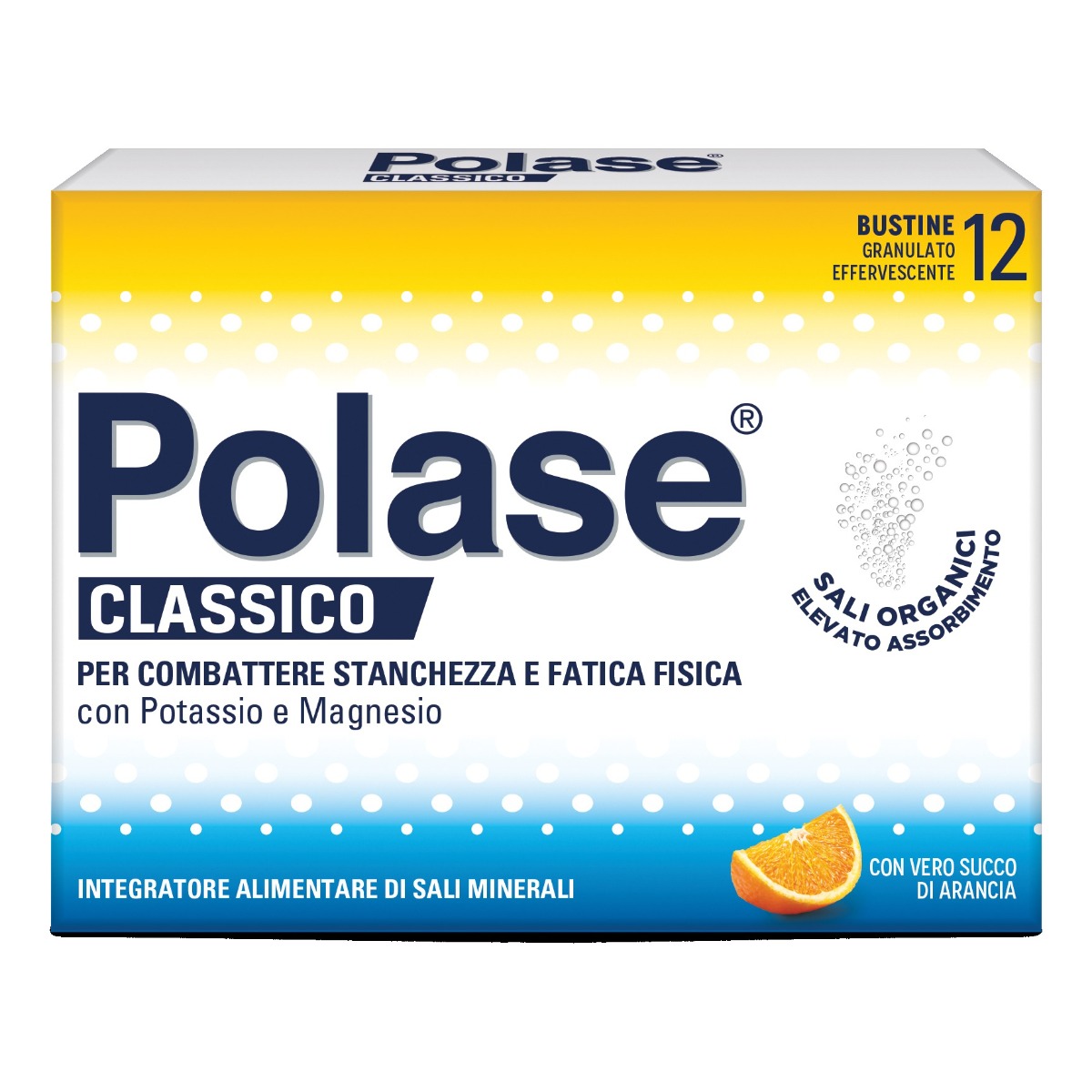 Polase Classico Arancia Integratore Magnesio e Potassio 12 Bustine