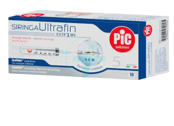 Siringa Ultrafin 5 Ml Gauge 23 1/4 10 Pezzi
