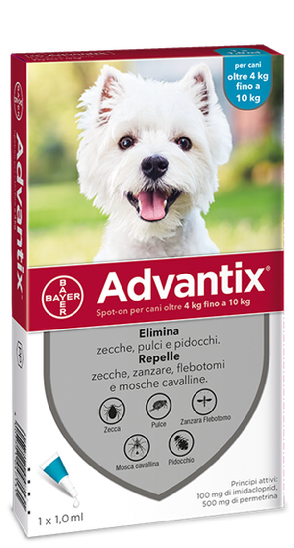 Advantix Spot-On Cani Da 4 A 10 Kg 1 Pipetta Monodose 1 Ml