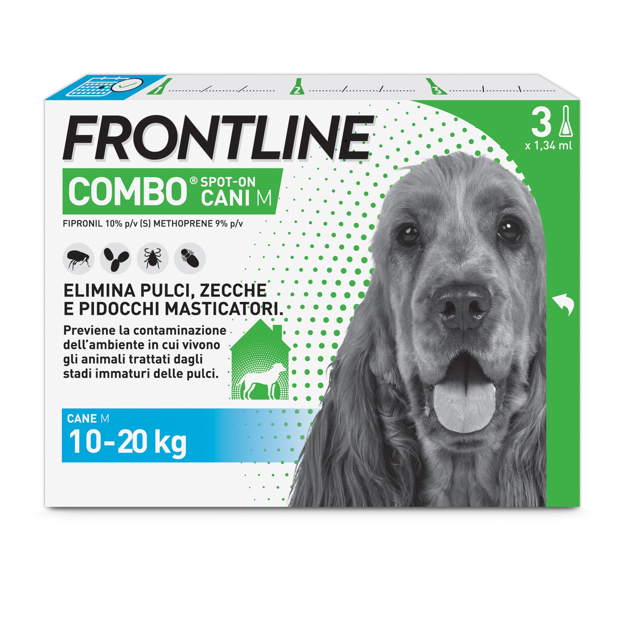 Frontline Combo Cani x3 Pipette, Antiparassitario per Cani Medi e C...