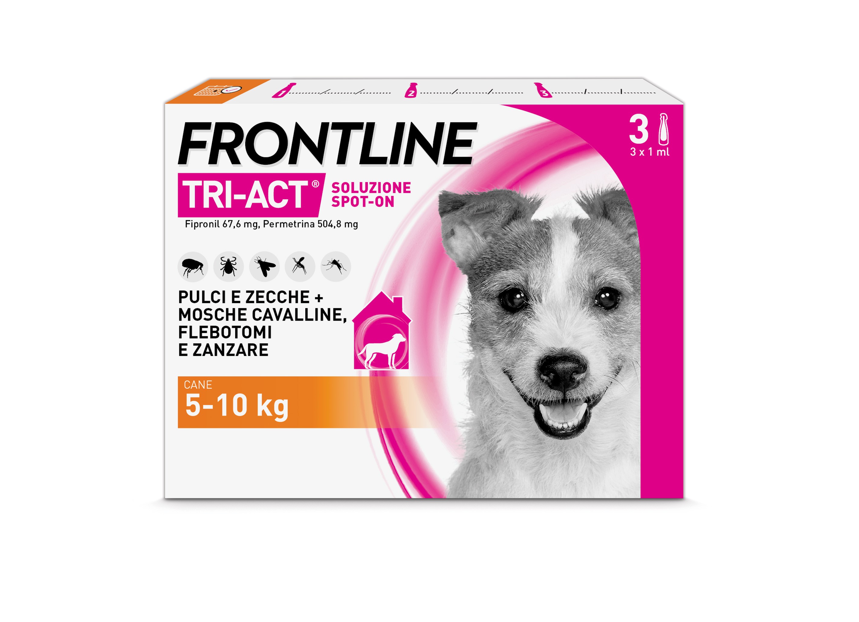 Frontline Tri Act x3 Pipette, Antiparassitario Per Cani e Cuccioli ...