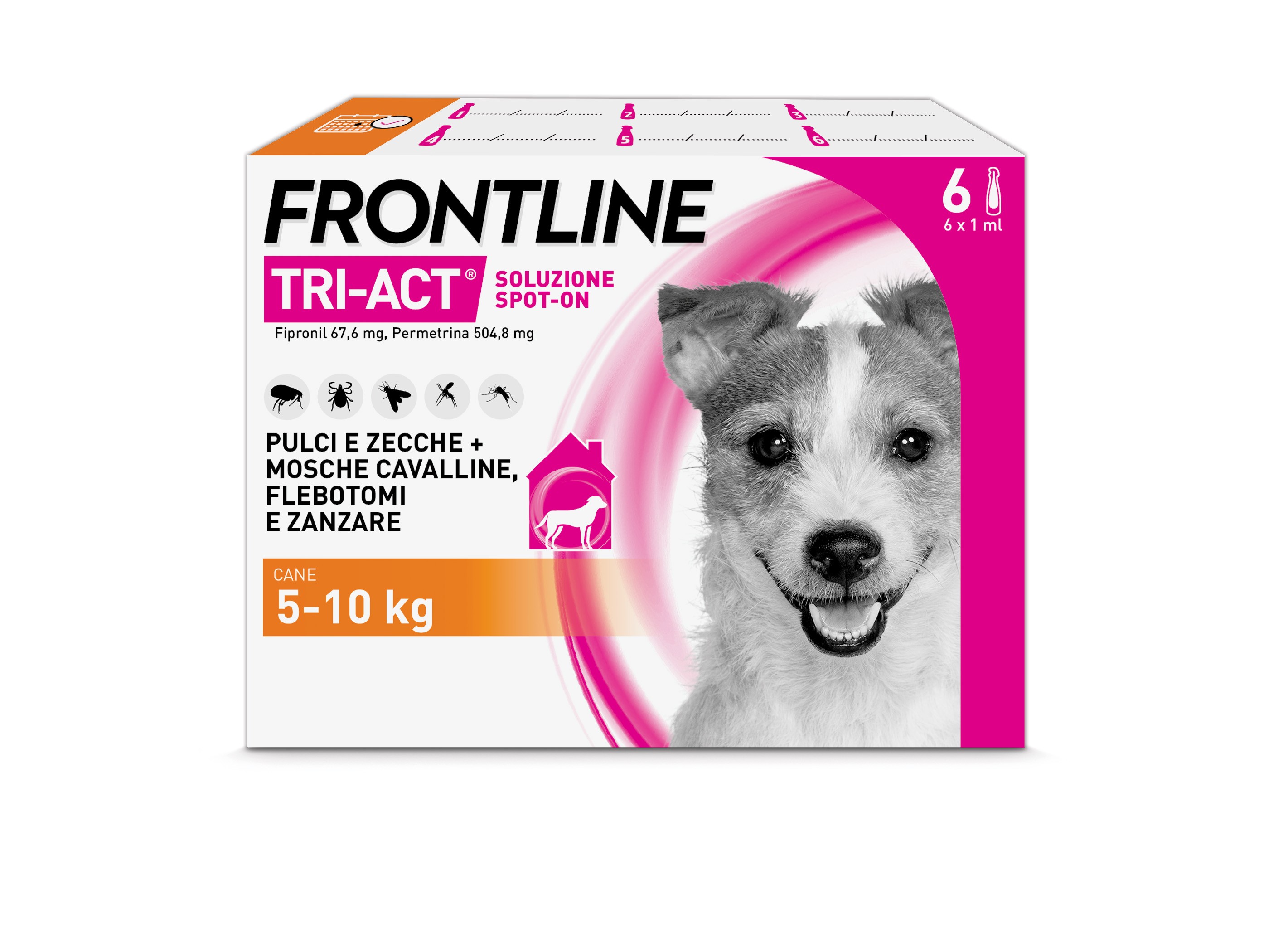 Frontline Tri Act x6 Pipette, Antiparassitario Per Cani e Cuccioli ...