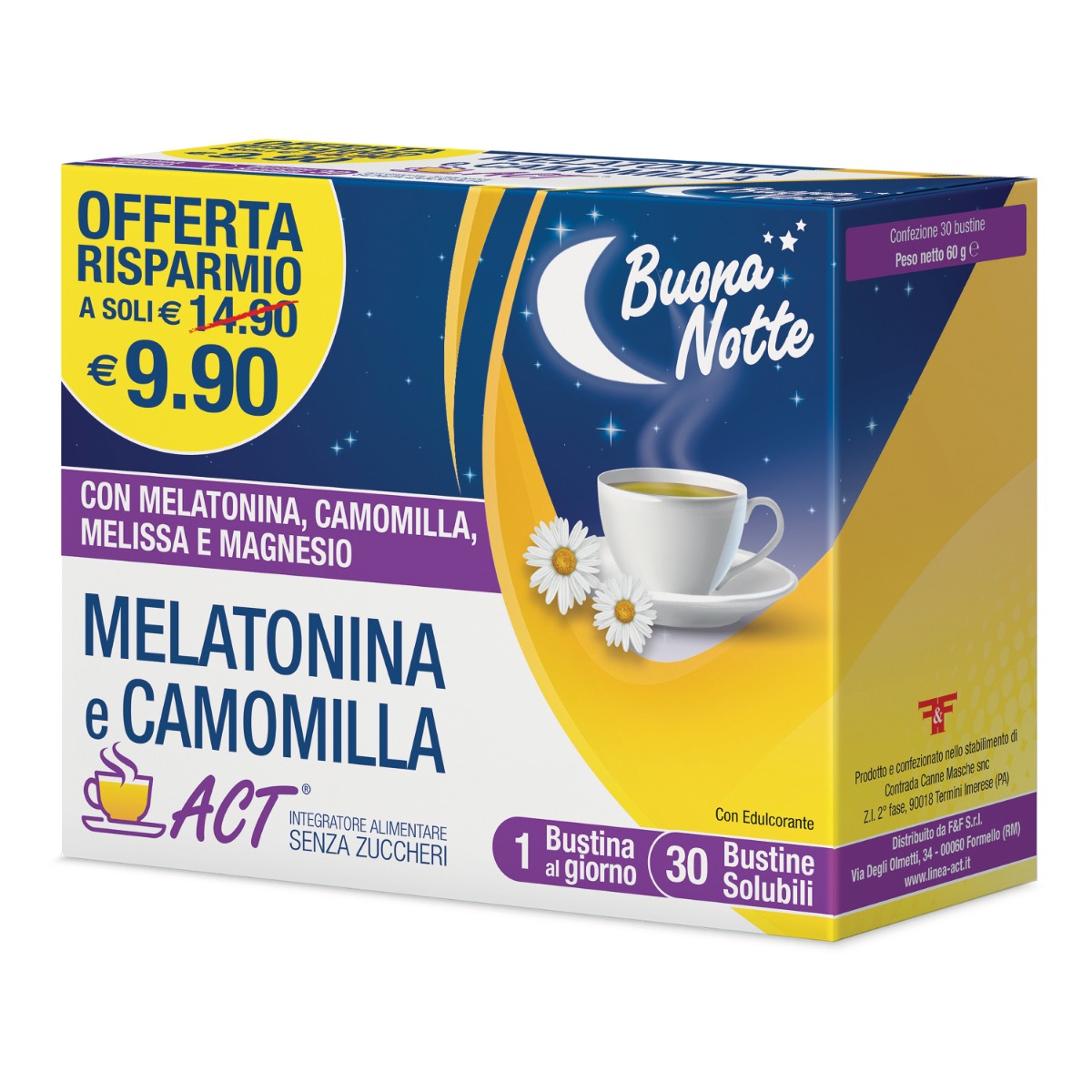 Melatonina Act + Camomilla 30 Bustine