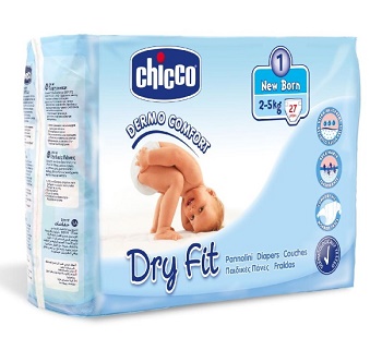 Chicco Pannolini Dryfit 2/5kg 1 New 27pezzi
