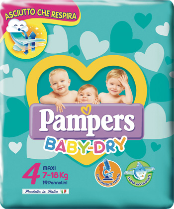 Pampers baby maxi taglia 4 (7-18 kg) 19 pezzi