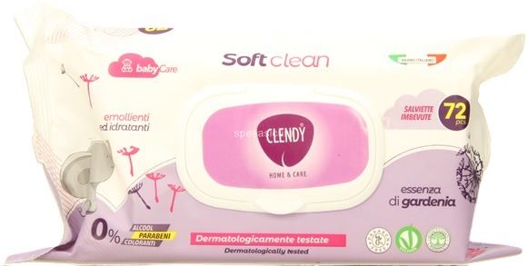 Clendy salviette imbevute soft clean essenza gardenia 72 pezzi