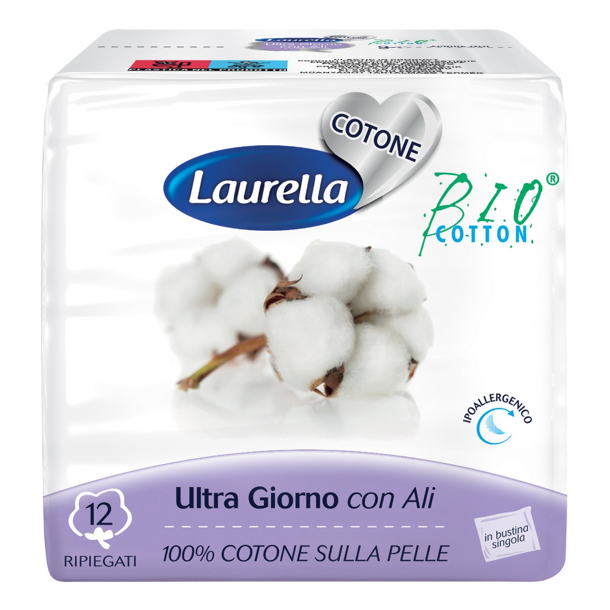 Laurella Bio Cotton Ultra Giorno con Ali 12 Pezzi