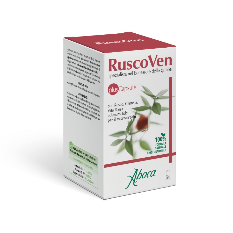 Aboca Rossa Ruscoven Plus, 50 Capsule, - Immagine 3