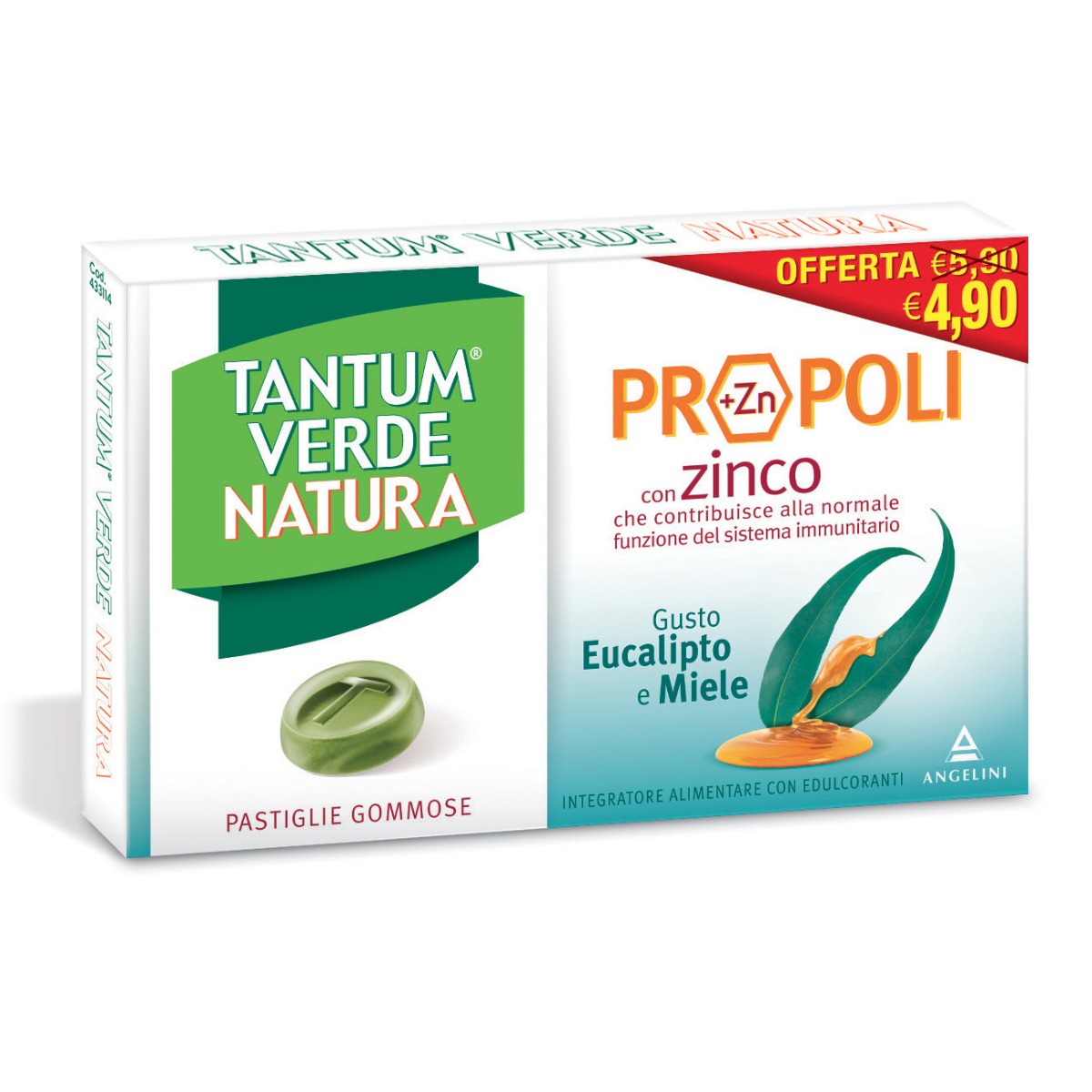 Tantum Verde Natura Propoli Zinco Eucalipto e Miele 15 Gommose