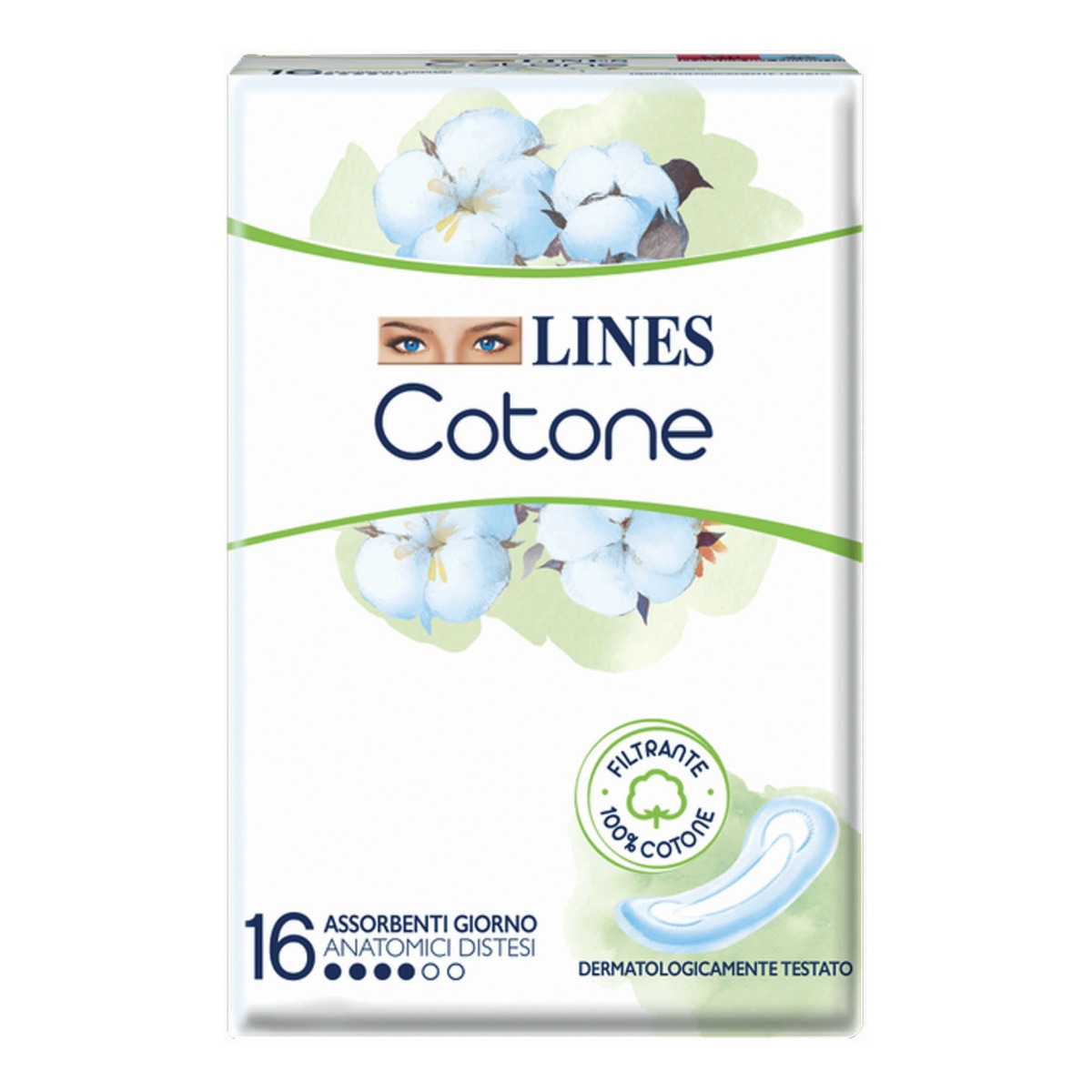 128pz LINES COTONE assorbenti giorno anatomici distesi 100% cotone - Immagine 5