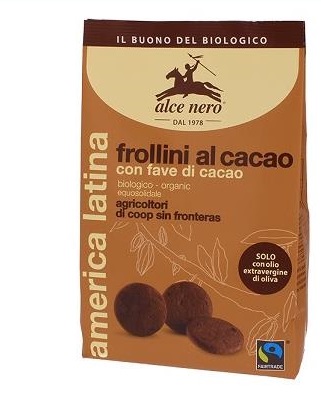 Alce Nero Galletas de Cacao con Granos de Cacao Bio 250g