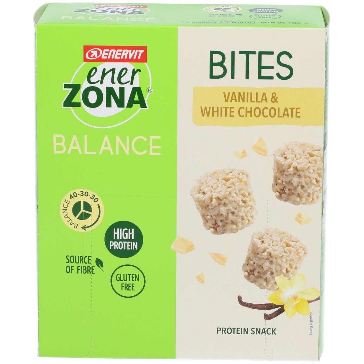 EnerZona Bites Vaniglia e Cioccolato Bianco 5 Minipack da 24 g