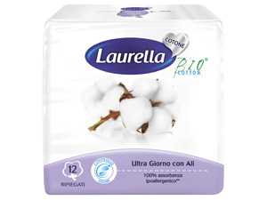 Laurella Assorbenti Cotone Ultra Giorno Con Ali 12 Pezzi
