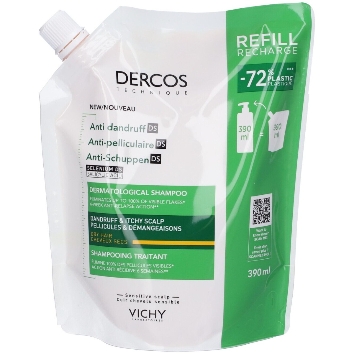 Vichy Dercos DS Shampoo Antiforfora DS Capelli Secchi Refill