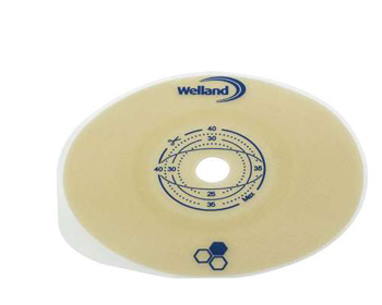 Placca piana aurum 2 per urostomia 45mm ritagliabile 5 pezzi