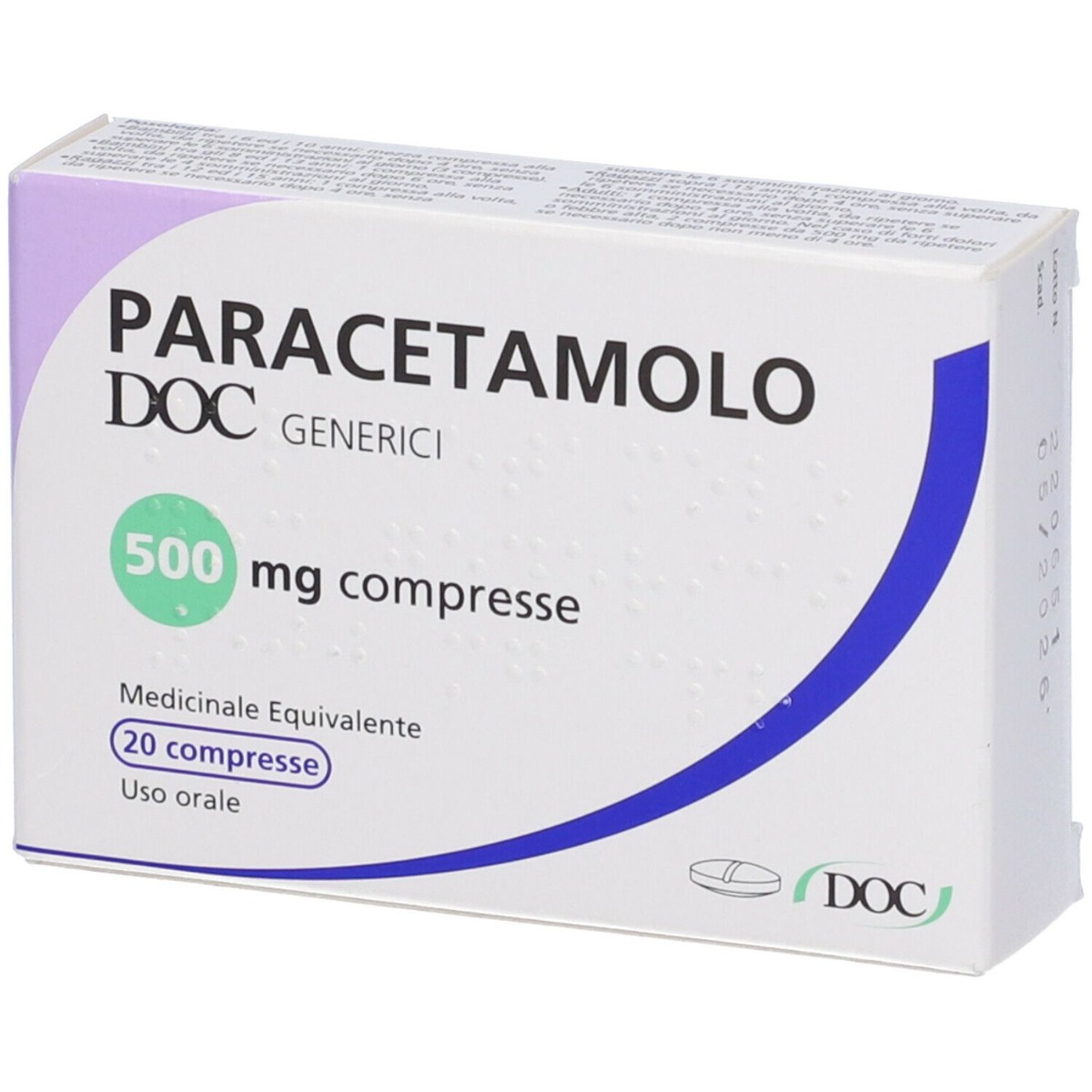 Paracetamolo Doc Generici 20 Compresse 500mg