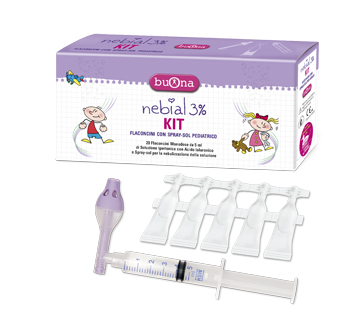 Buona Nebial 3% Kit 20 Flaconcini + Spray-Soluzione + Siringa