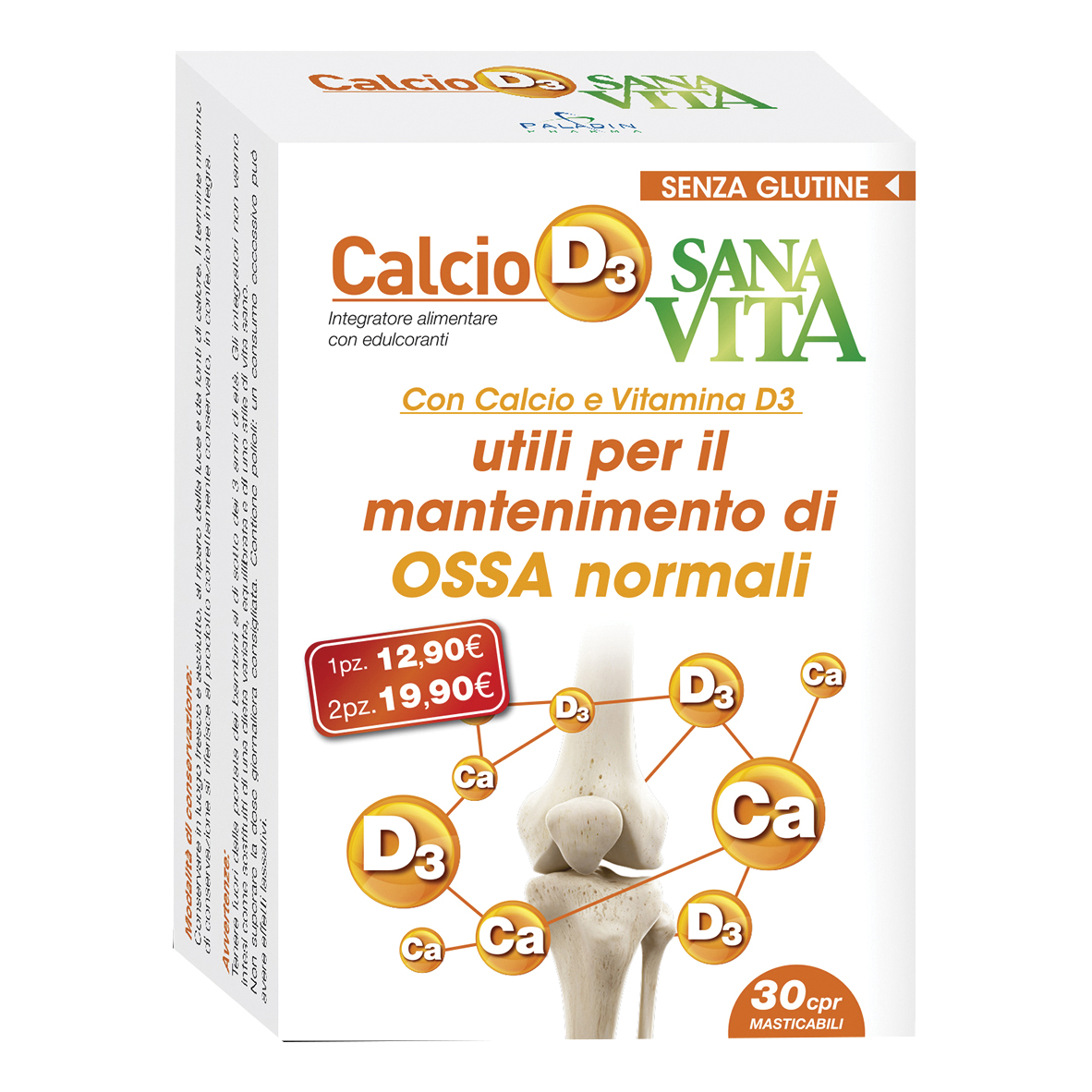 SanaVita CalcioD3 Integratore Alimentare 30 Compresse