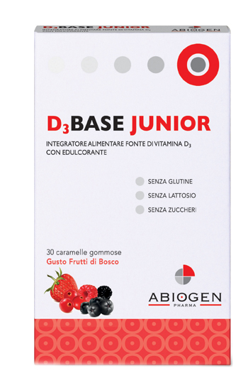 D3Base Junior Vitamina D3 Frutti di Bosco 30 Caramelle