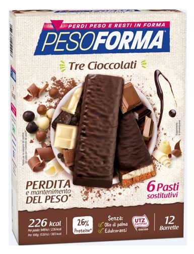 Pesoforma Bar Tre Cioccolato 12 Pezzi