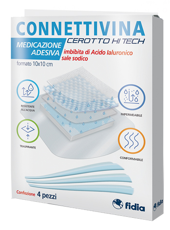 Cerotto Connettivina Hitech 10 X 10 Cm 4 Pezzi