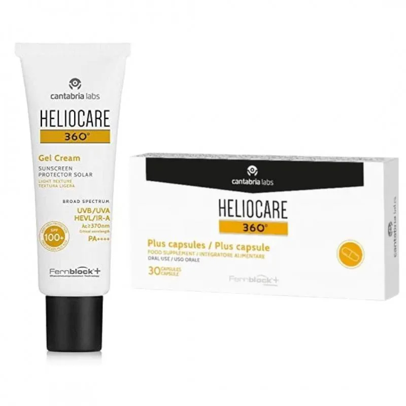 Heliocare 360 Gelcream 100+ 50 ml Con Heliocare 360 Plus 7 Capsule Omaggio