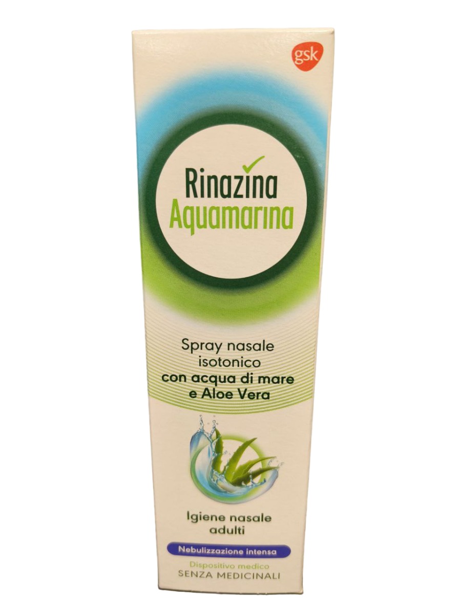 Rinazina Aquamarina Spray Isotonico Con Acqua di Mare e Aloe Vera Nebulizzazione Intensa 100 ml