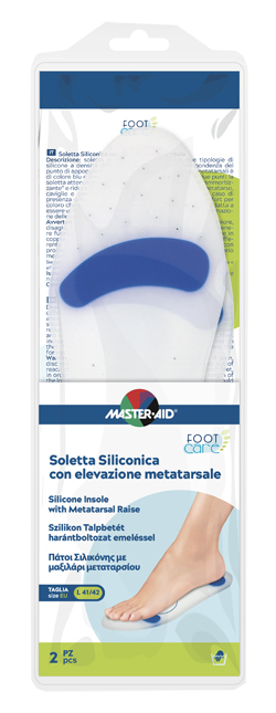 Master-aid foot care soletta siliconica large 41-42 eu elev metatarso